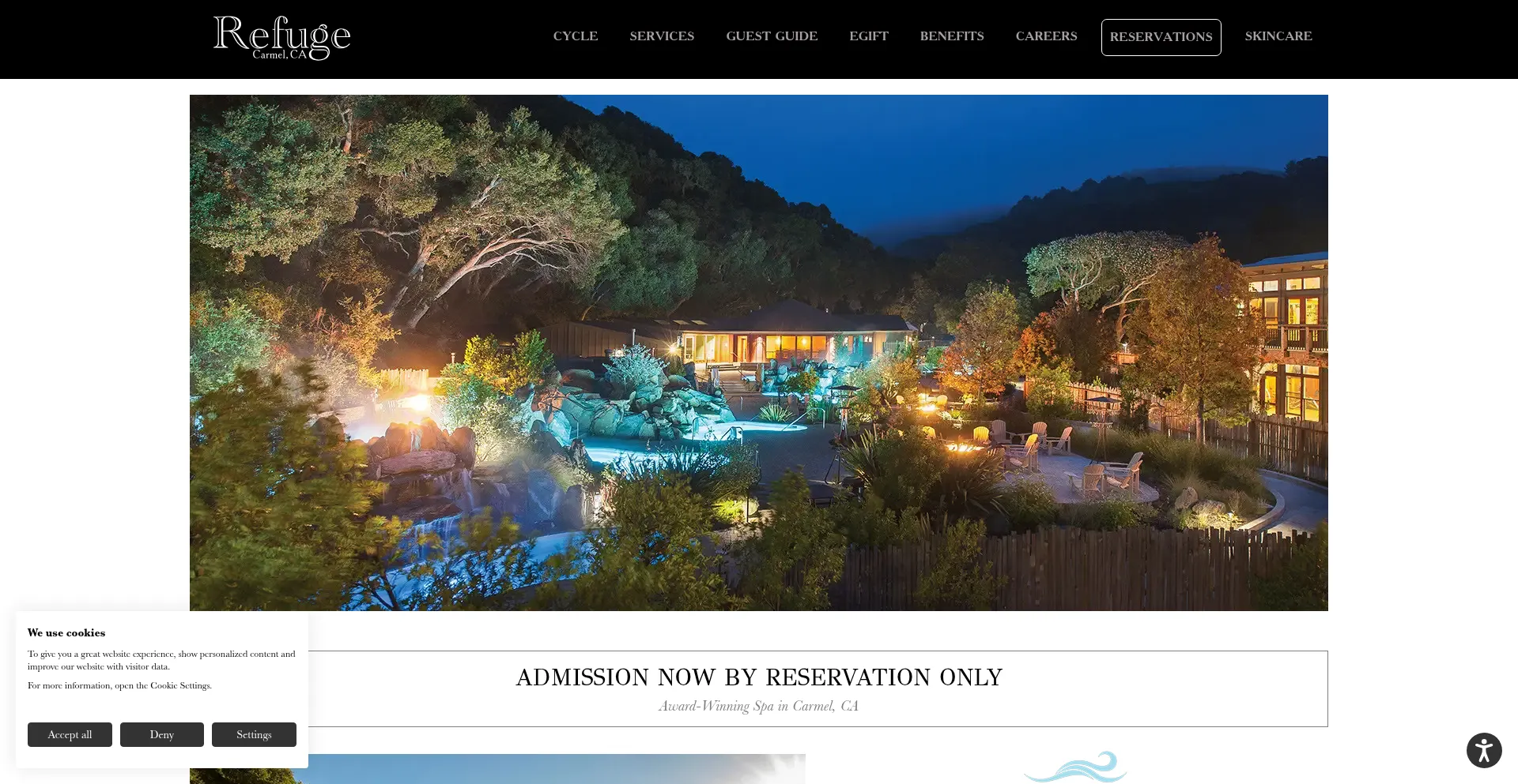 Website screenshot of Refuge.com