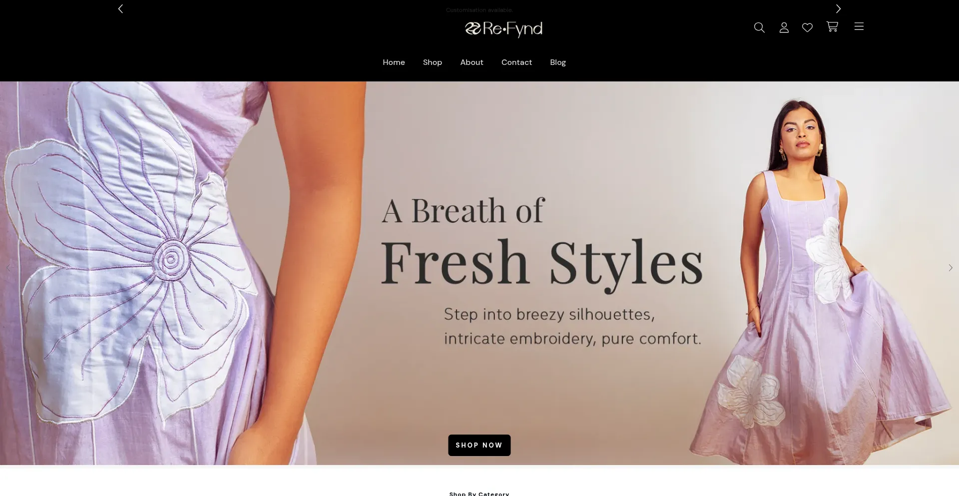 Website screenshot of Refyndcasual.com