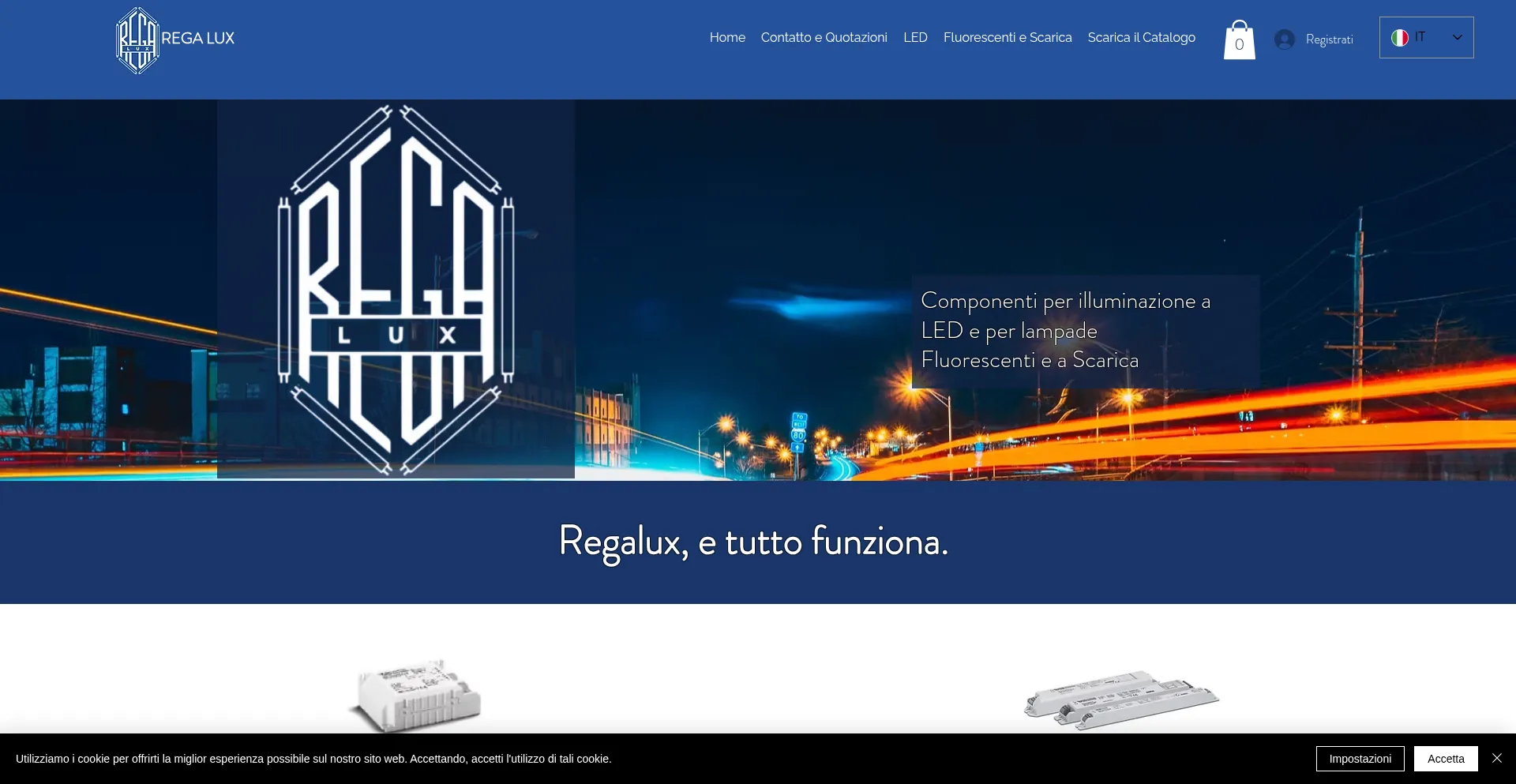 Website screenshot of Regalux.it