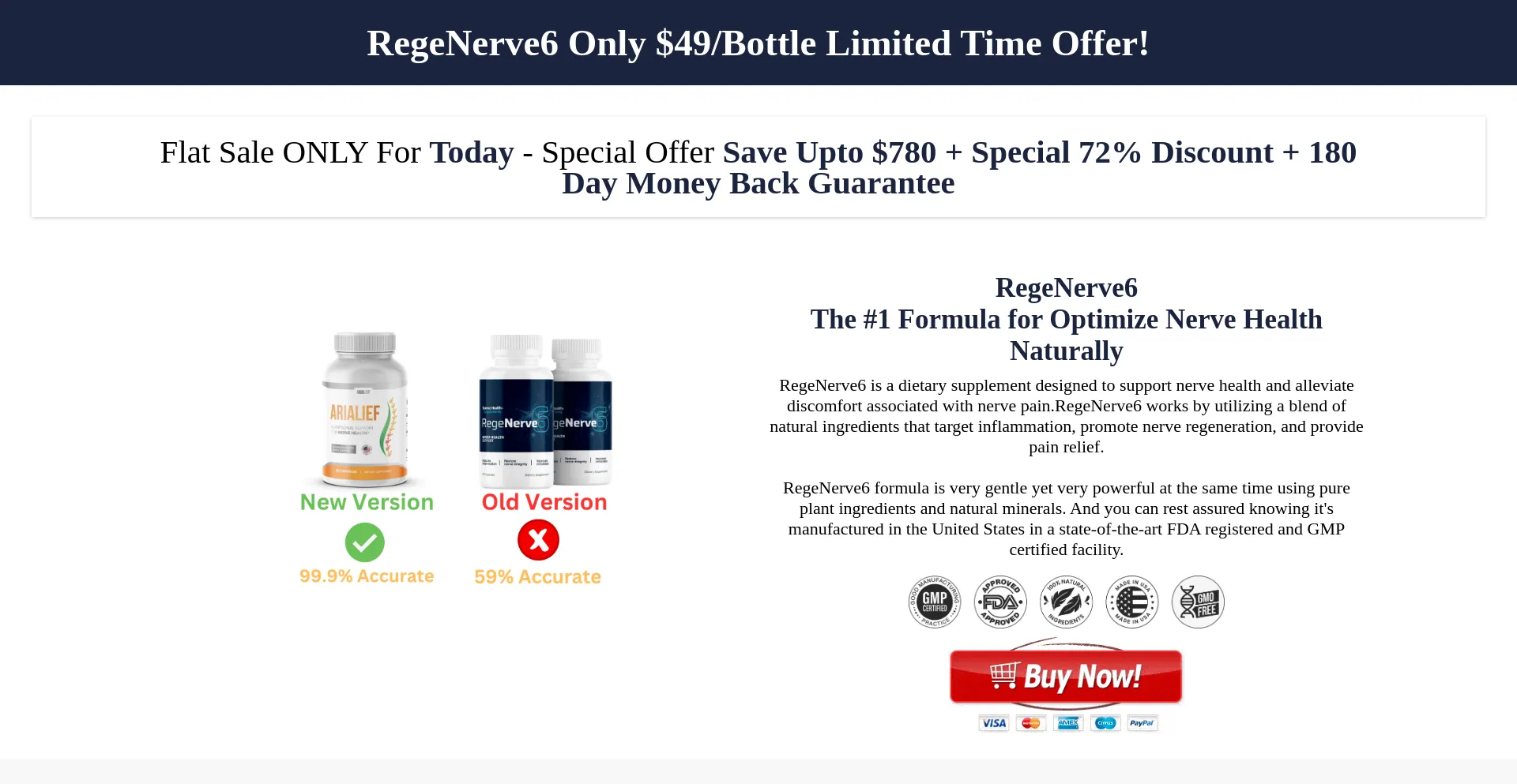 Website screenshot of Regenerve6.org
