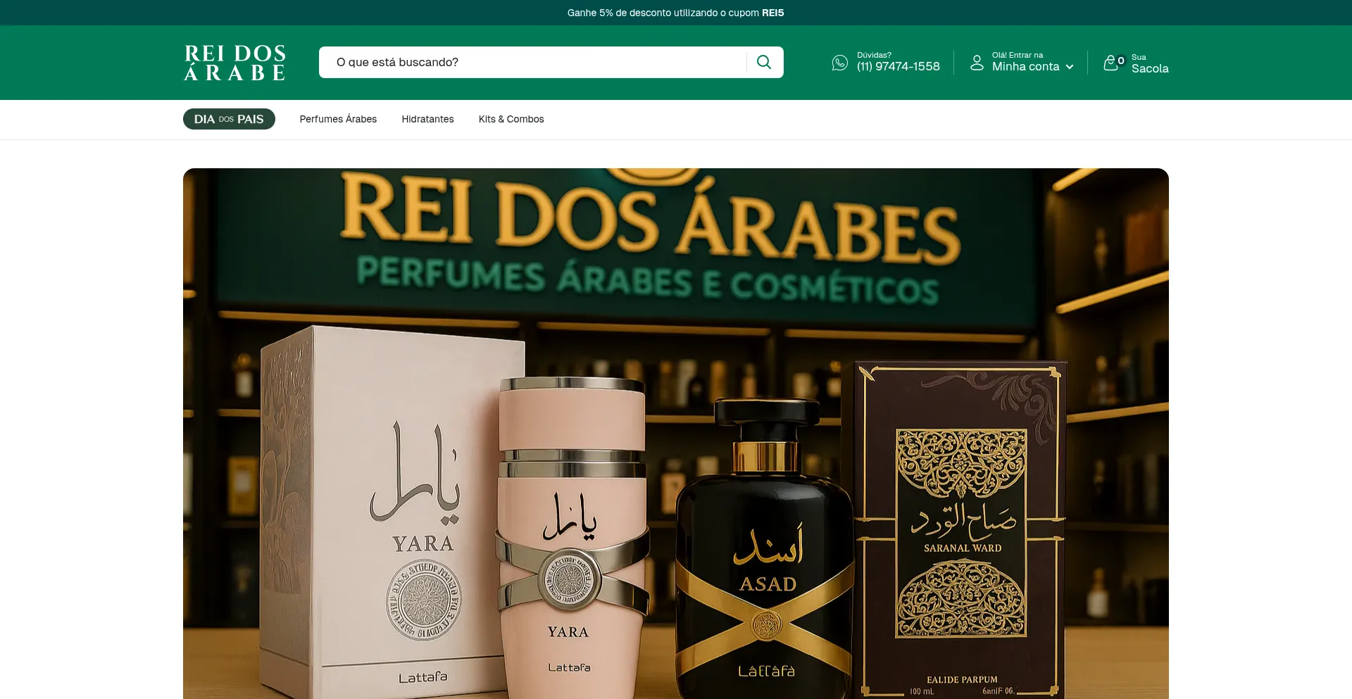 Website screenshot of Reidosarabe.com