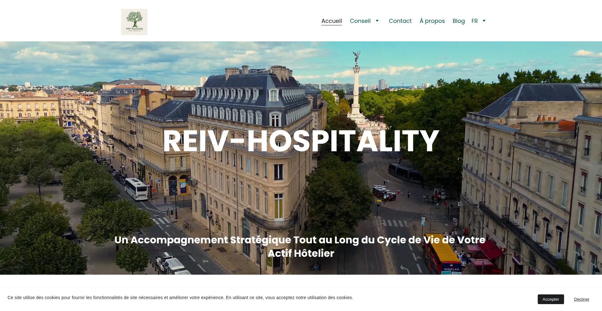 Website screenshot of Reiv-hospitality.com