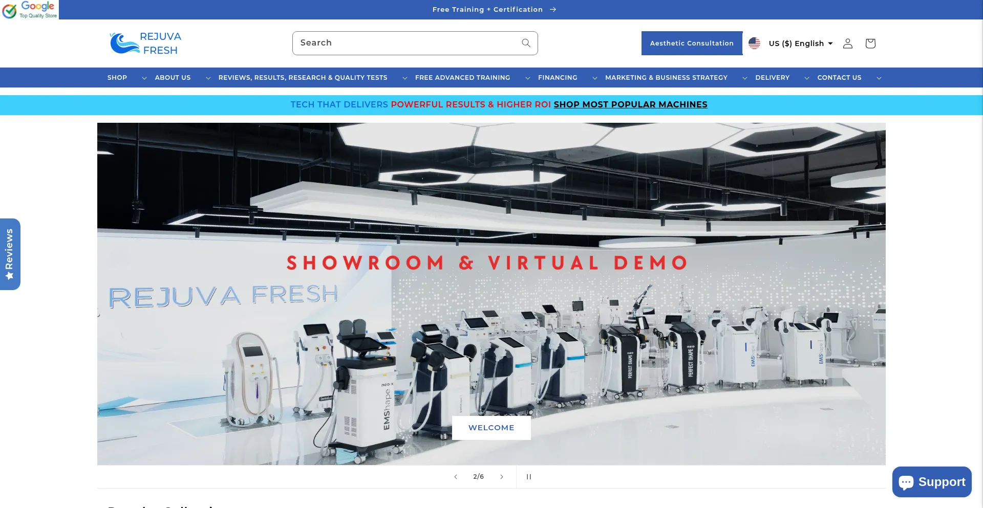 Website screenshot of Rejuvafresh.com