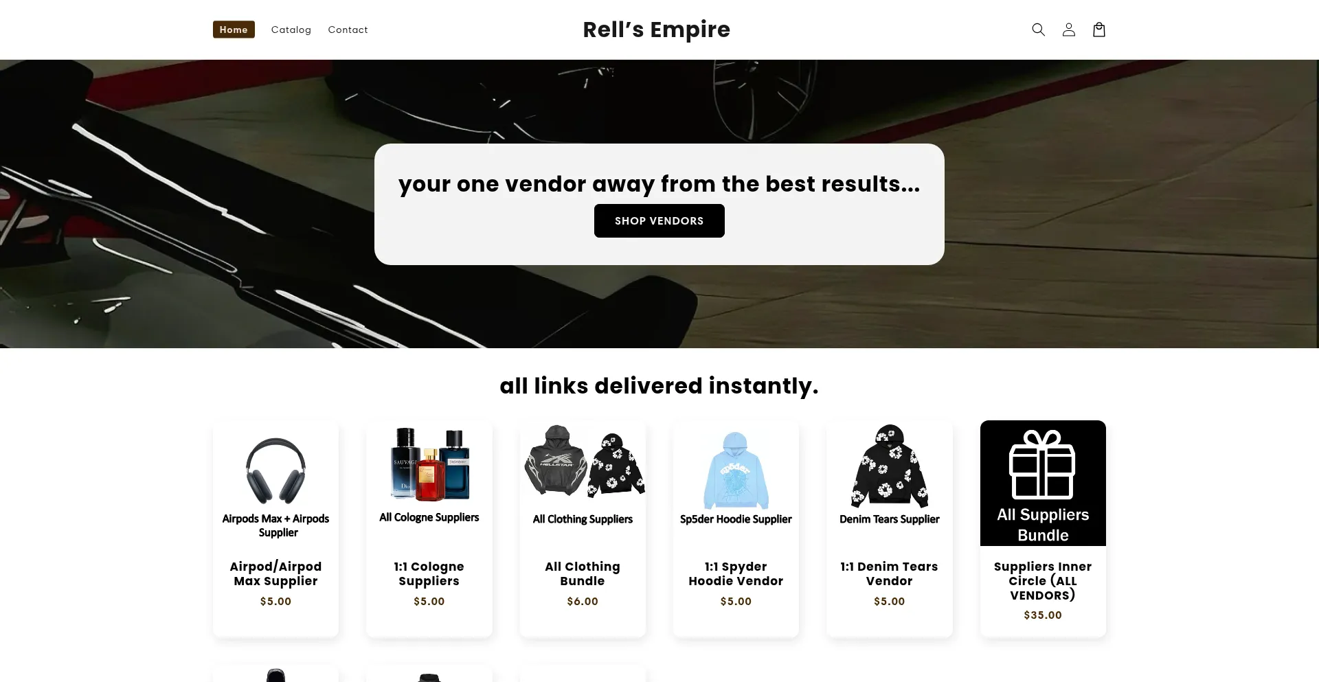 Website screenshot of Rellsempire.com