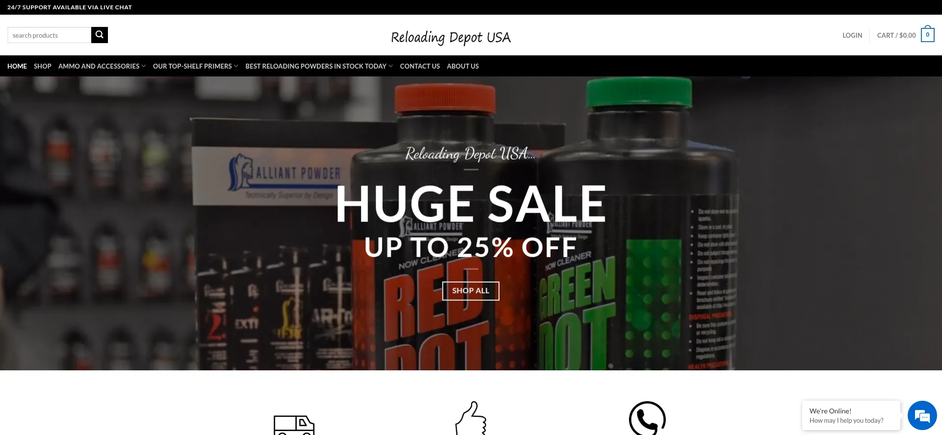 Website screenshot of Reloadingdepotusa.com