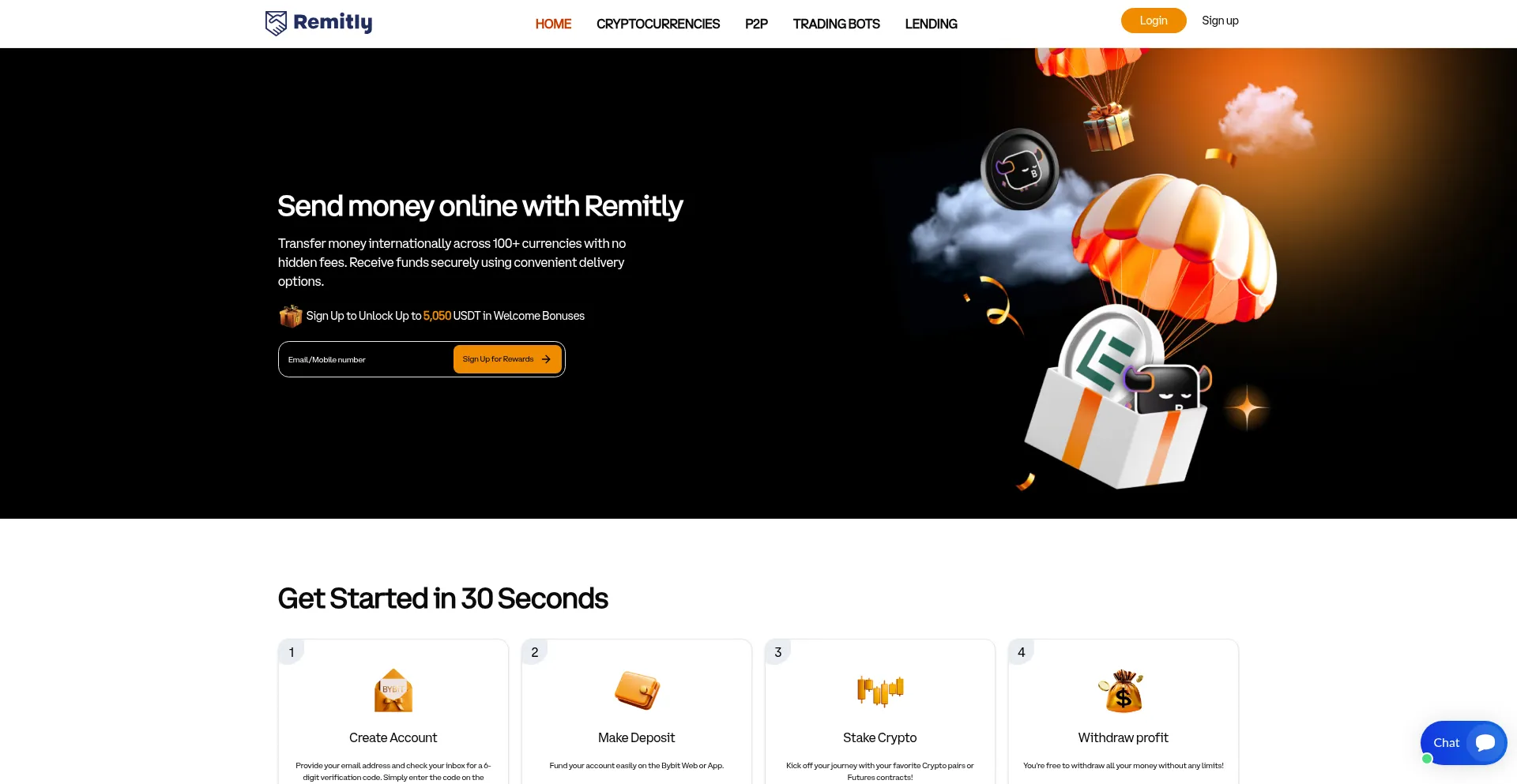 Website screenshot of Remitelytransfer.org