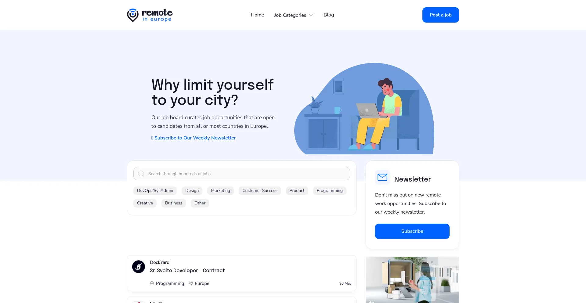 Website screenshot of Remoteineurope.com