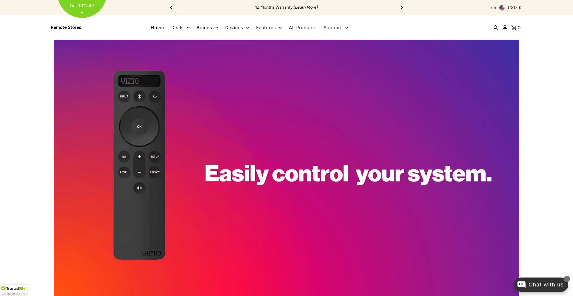 Website screenshot of Remotestores.com