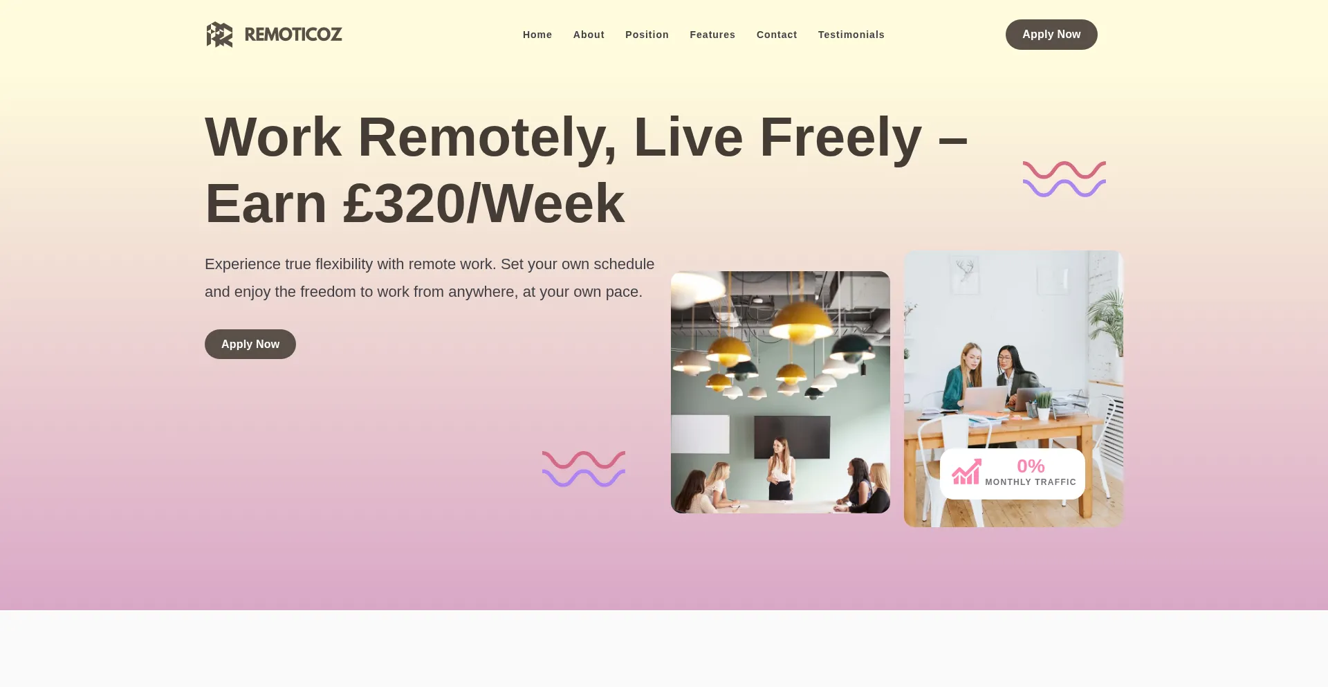 Website screenshot of Remoticoz.online