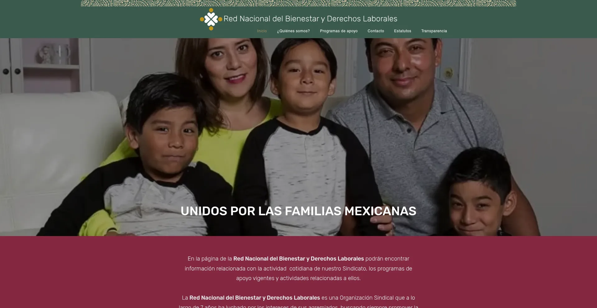 Website screenshot of Renabidel.org.mx