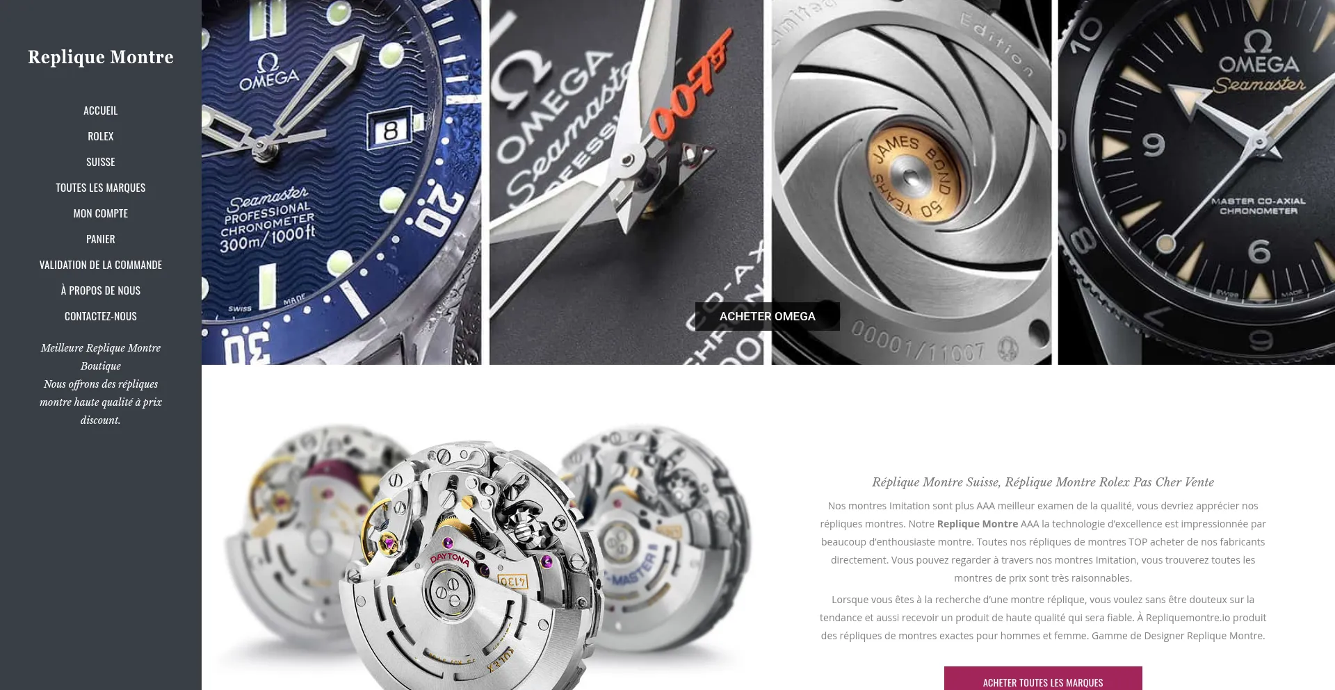Website screenshot of Repliquemontre.io