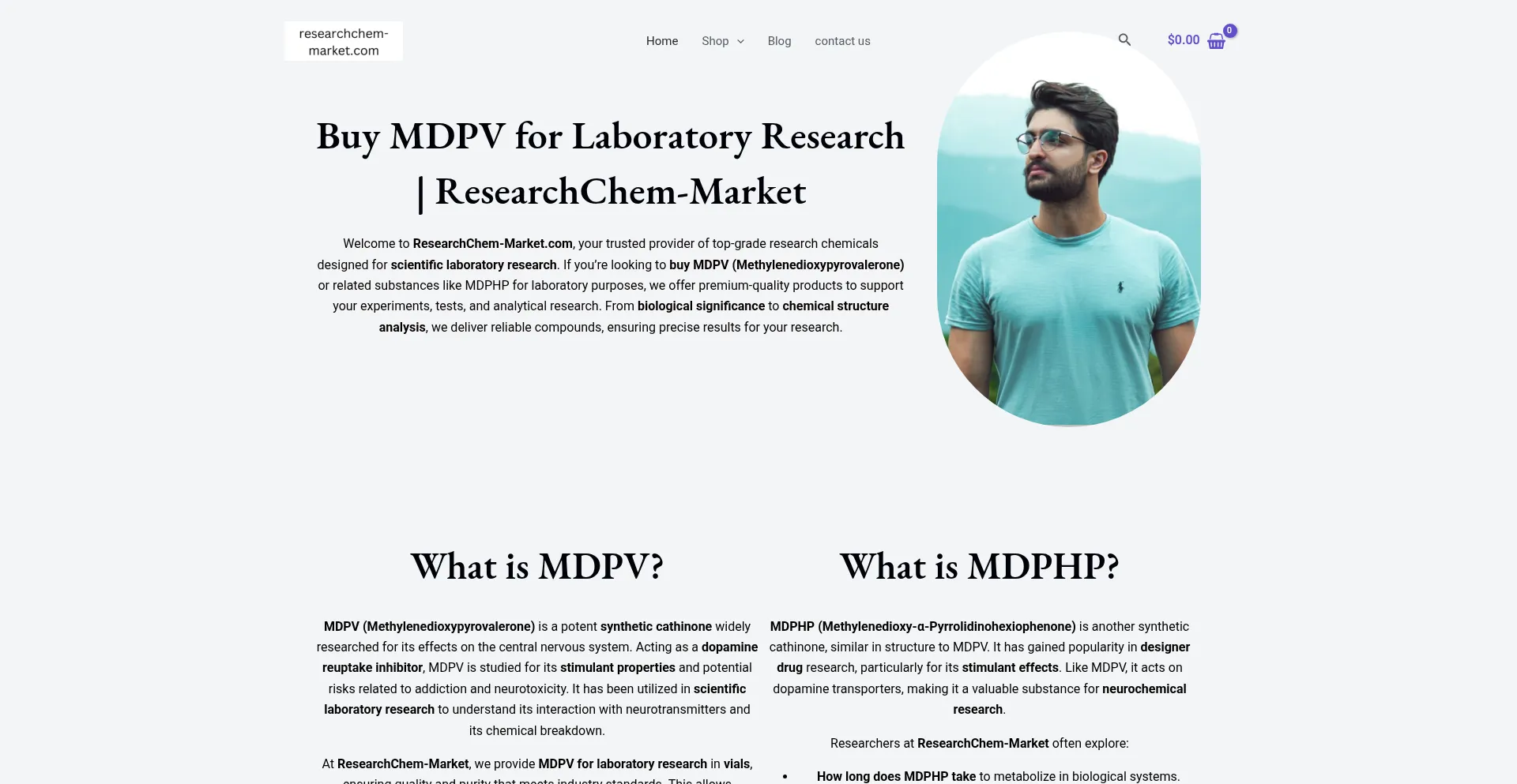 Website screenshot of Researchchem-market.com