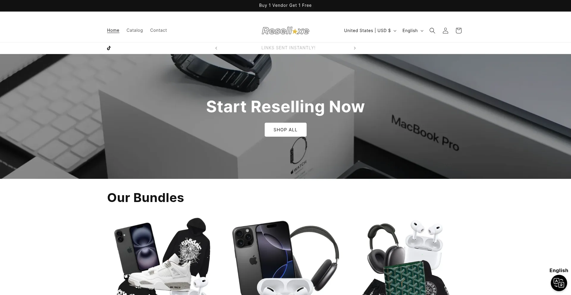 Website screenshot of Reselluxe.com