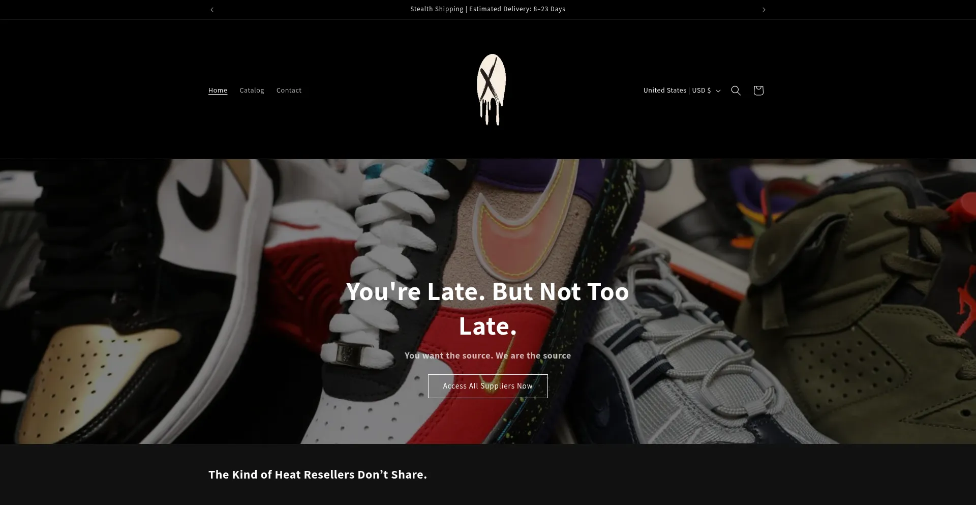 Website screenshot of Resellx.shop