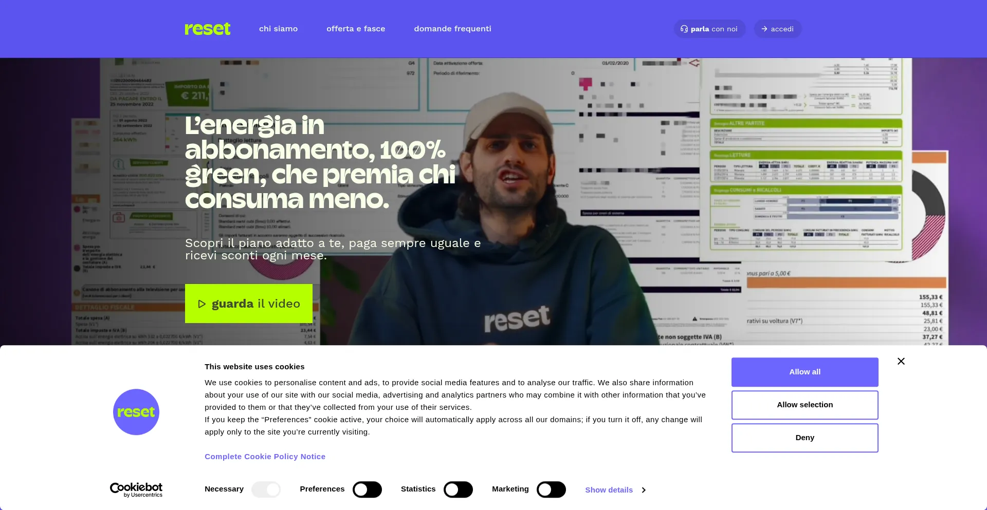 Website screenshot of Resetenergia.it