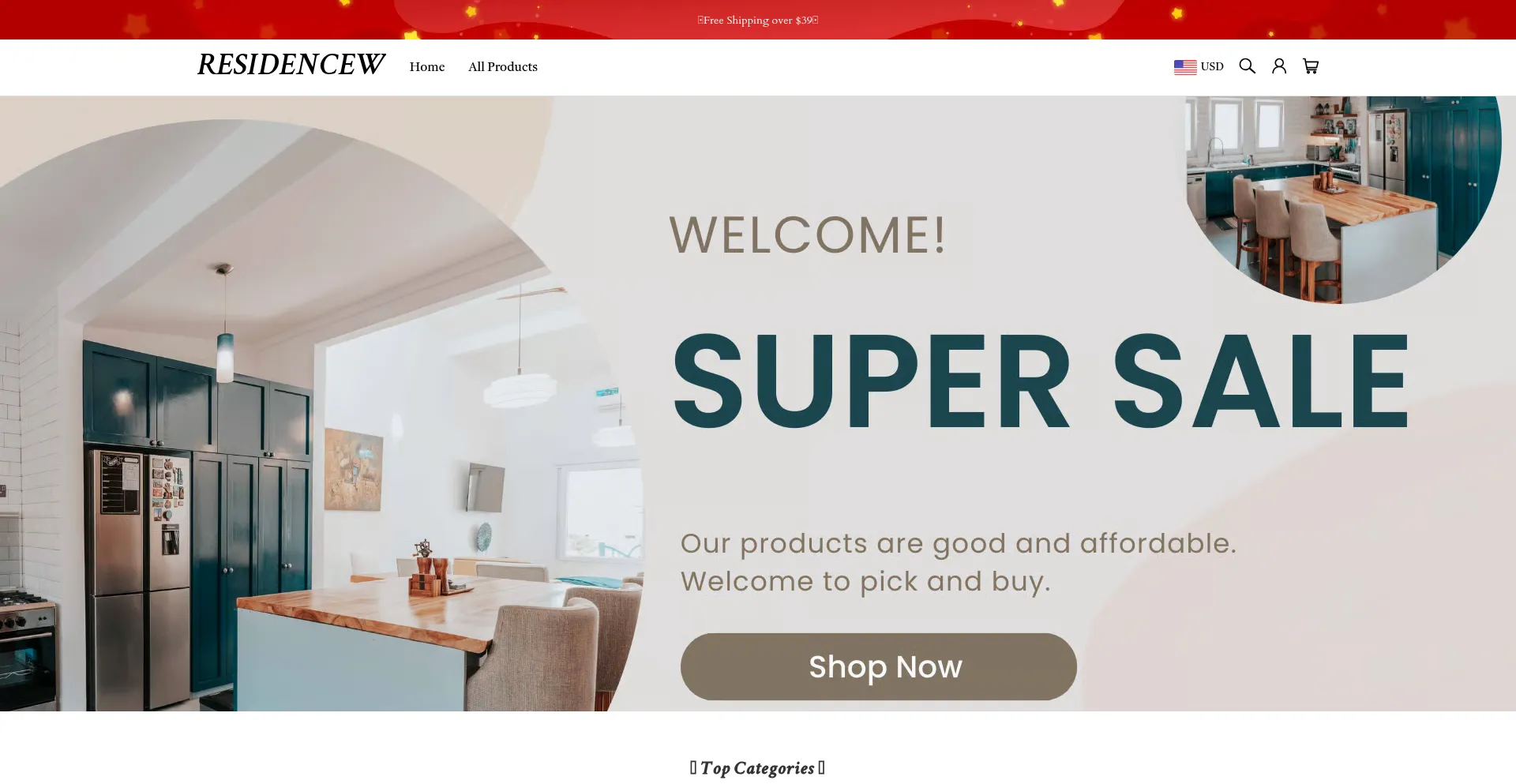 Website screenshot of Residencew.com
