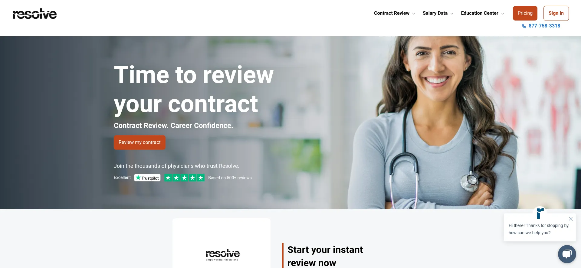 Website screenshot of Resolve.com