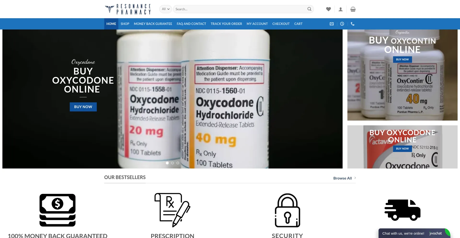Website screenshot of Resonancepharmacy.com