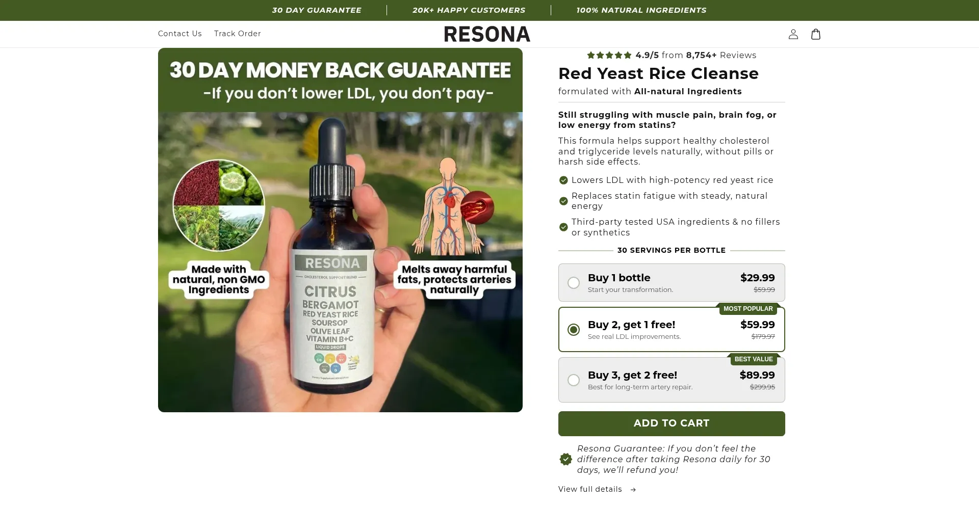 Website screenshot of Resonaofficial.com