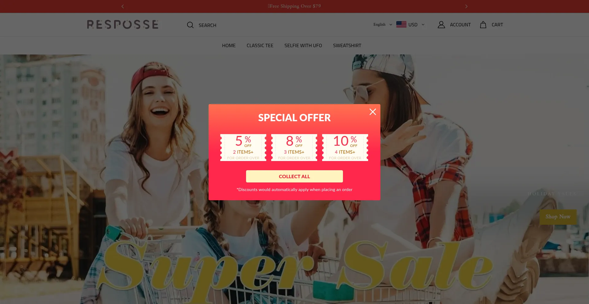 Website screenshot of Resposse.com