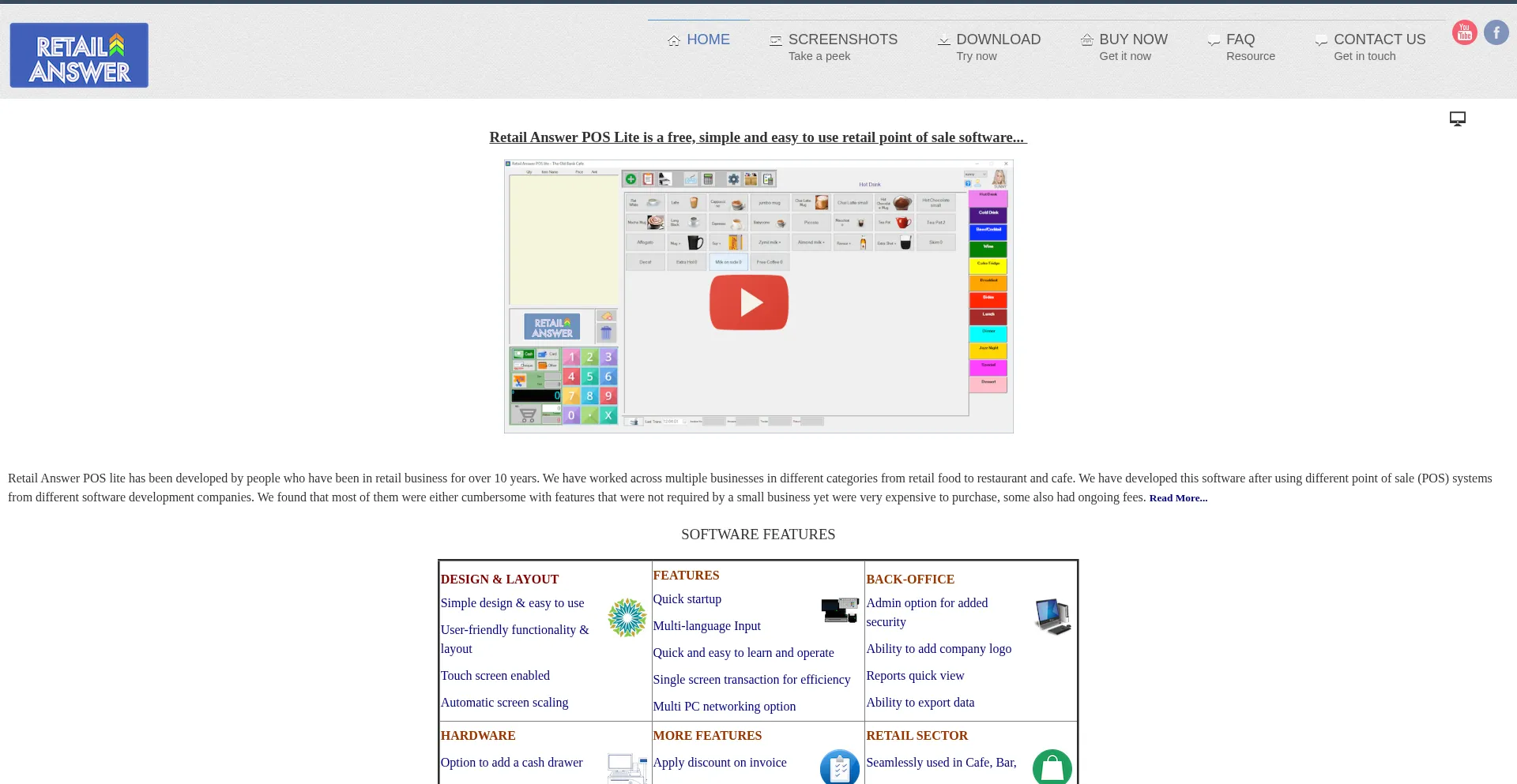 Website screenshot of Retailanswer.com