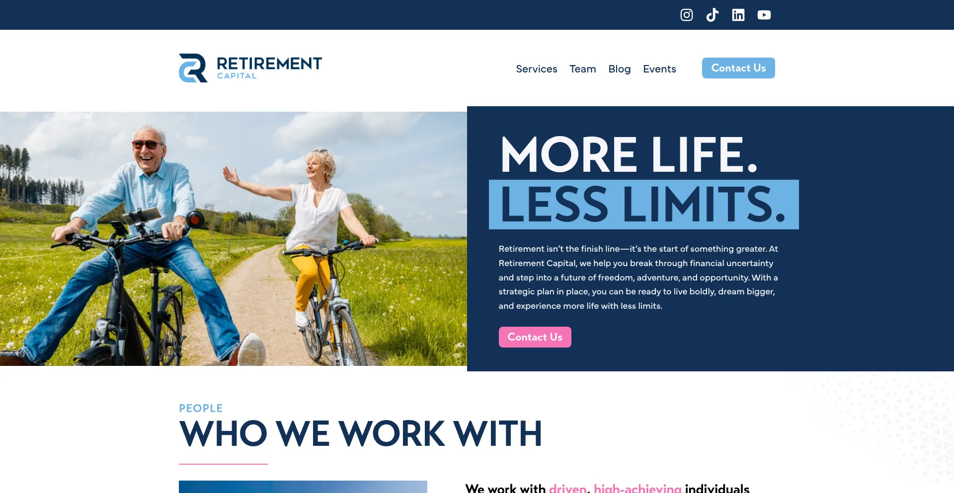 Website screenshot of Retirementcapital.com