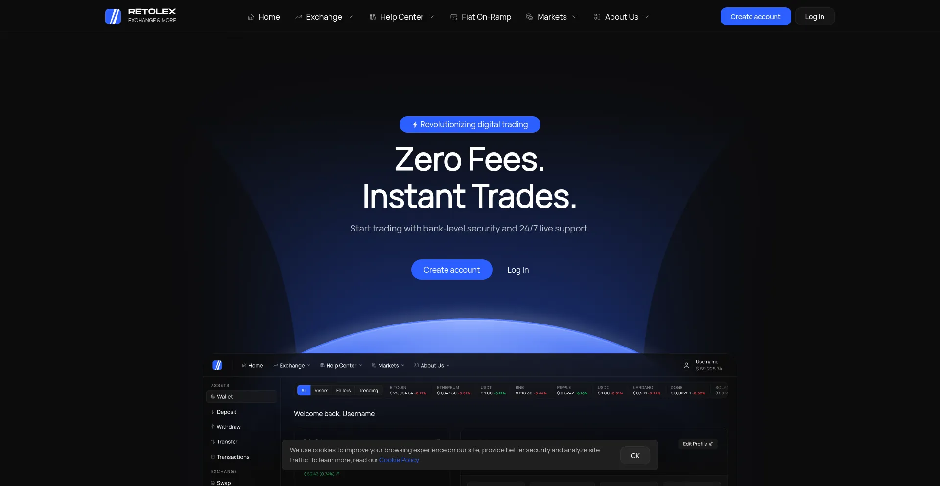 Website screenshot of Retolex.com