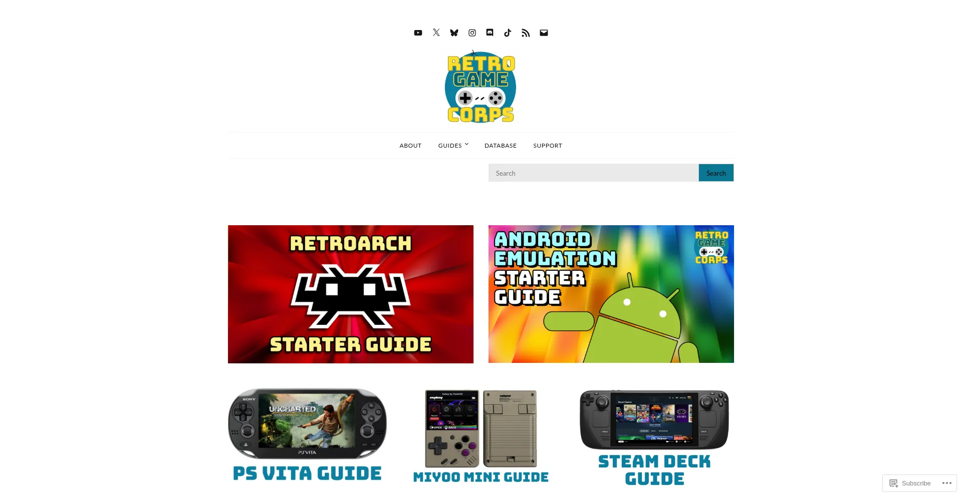 Website screenshot of Retrogamecorps.com