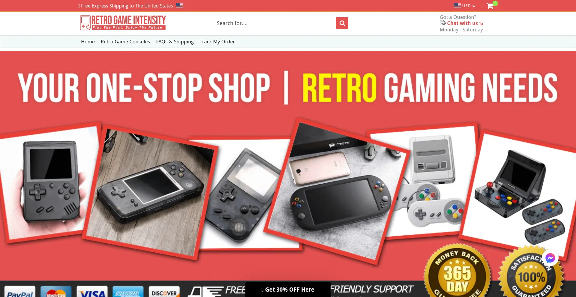 Website screenshot of Retrogameintensity.com