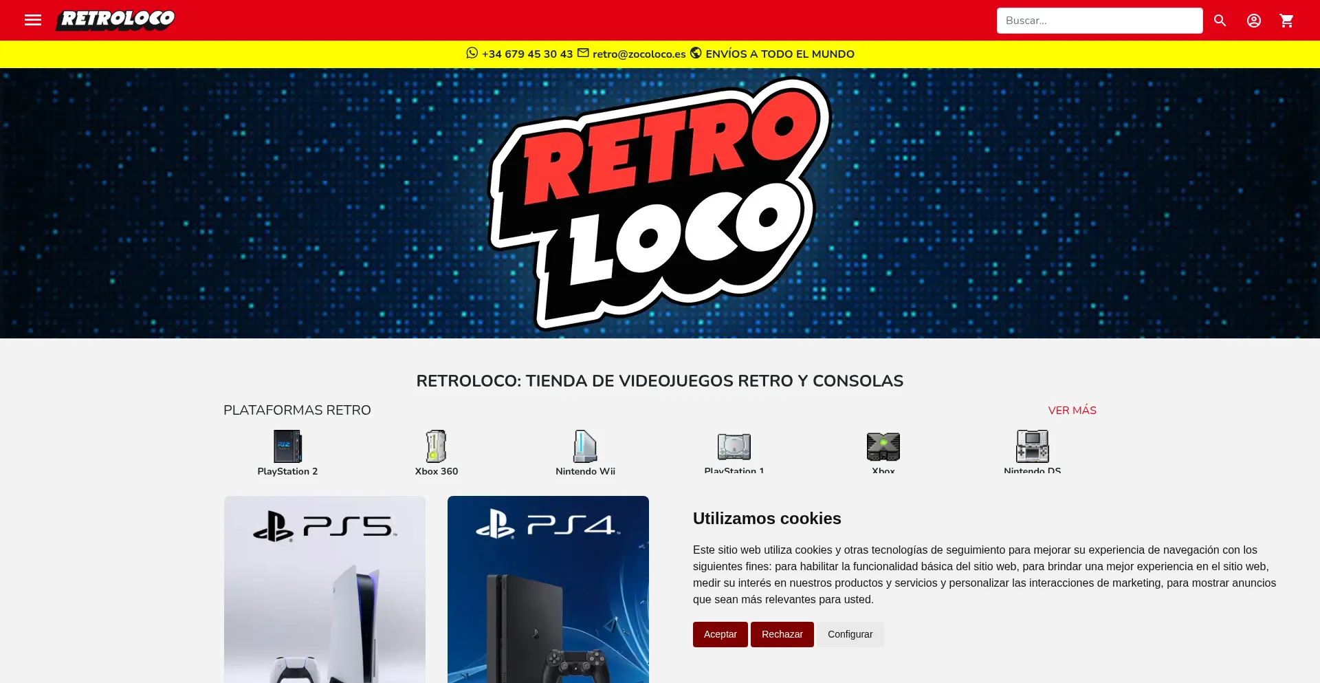Website screenshot of Retroloco.es