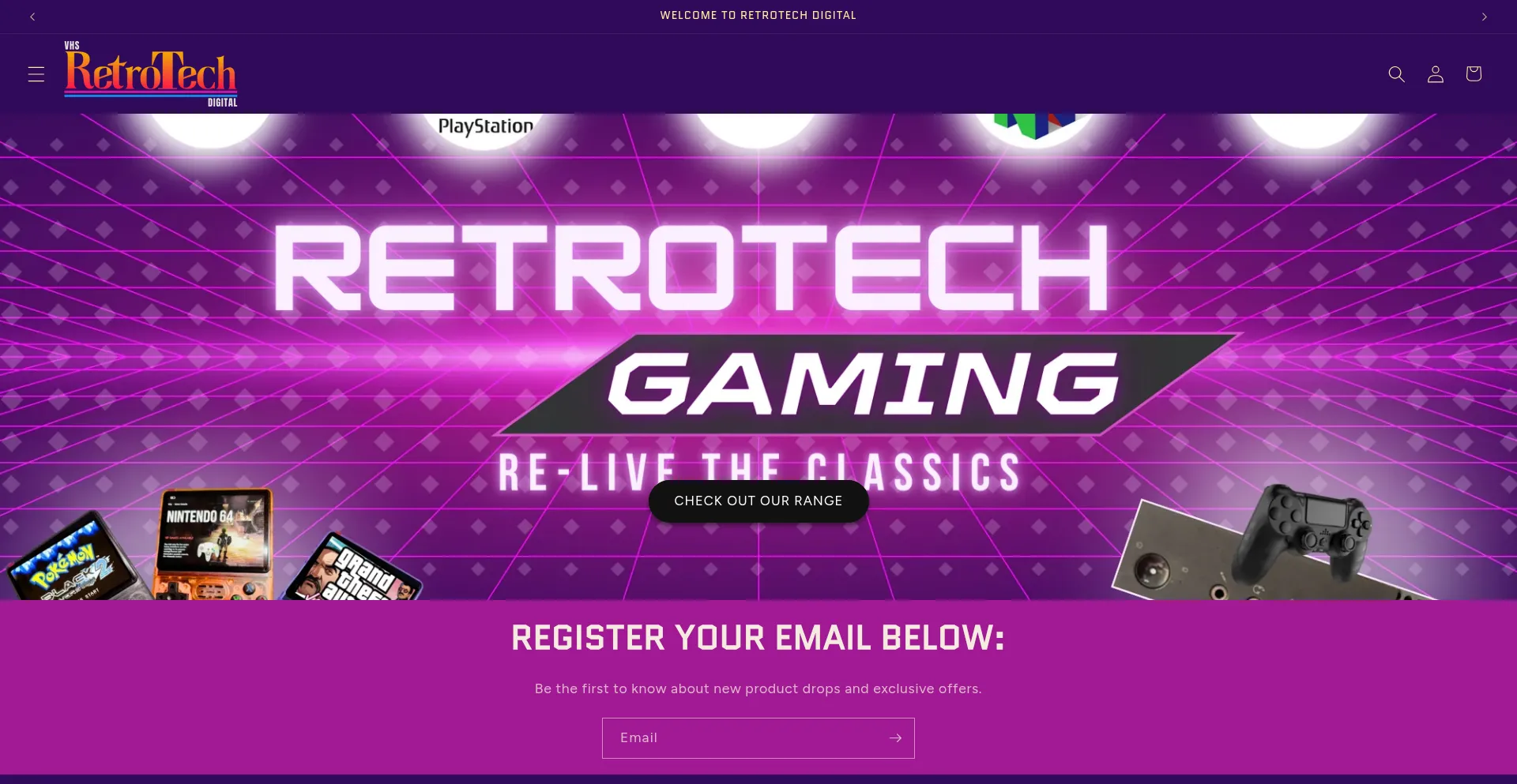 Website screenshot of Retrotechdigital.com.au