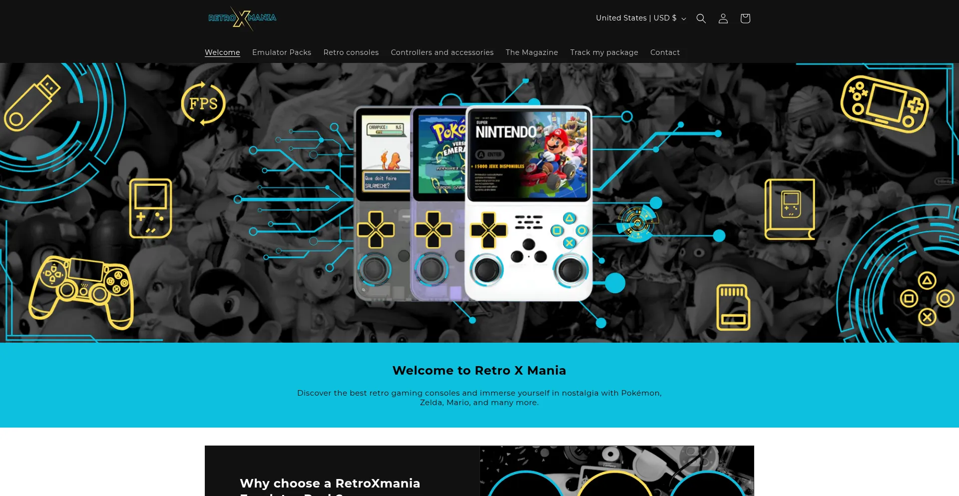 Website screenshot of Retroxmania.com