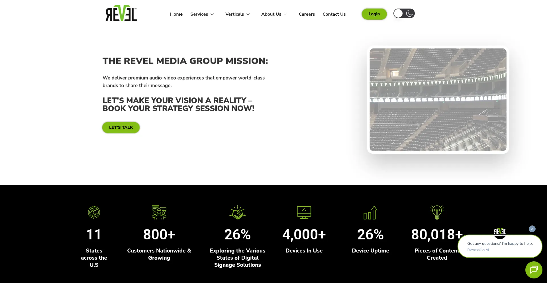 Website screenshot of Revelmg.com