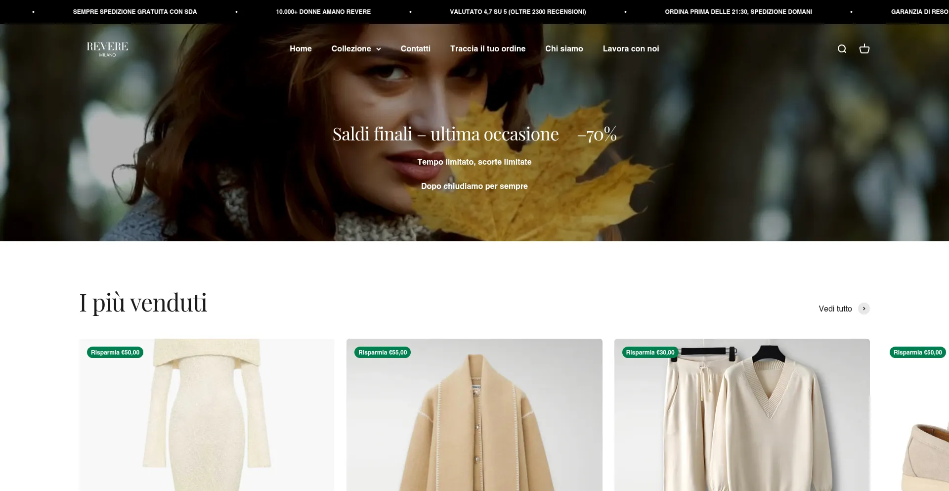 Website screenshot of Revere-milano.it