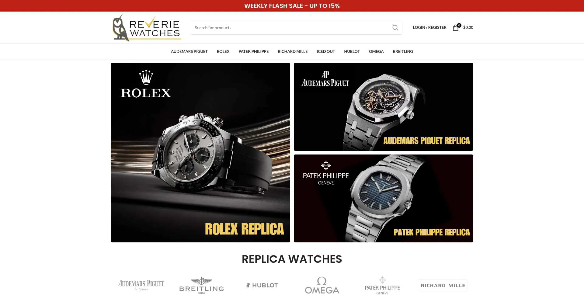Website screenshot of Reveriewatches.net