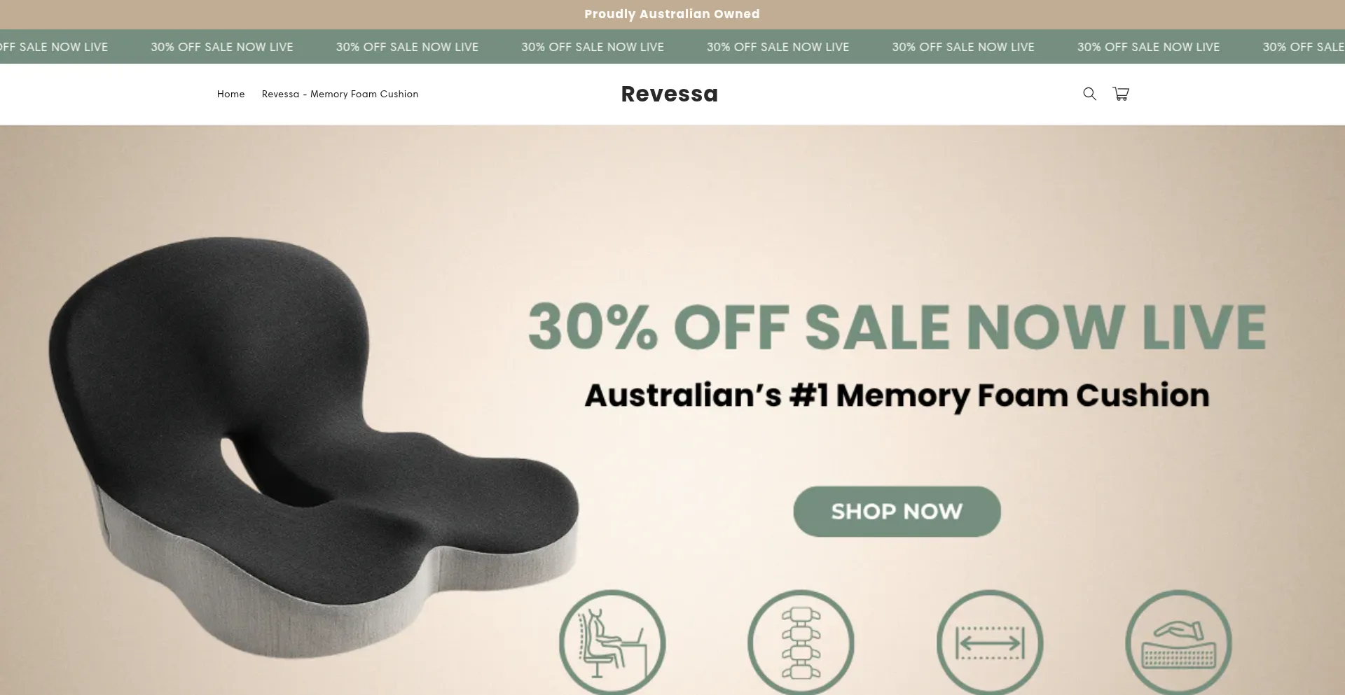 Website screenshot of Revessaofficial.com