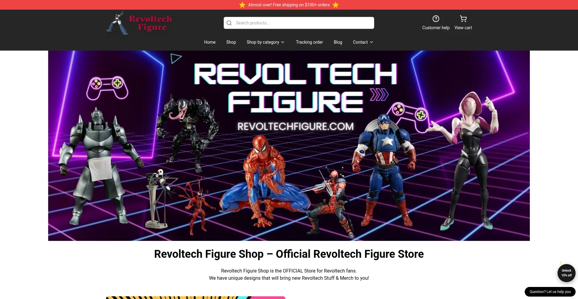 Website screenshot of Revoltechfigure.com