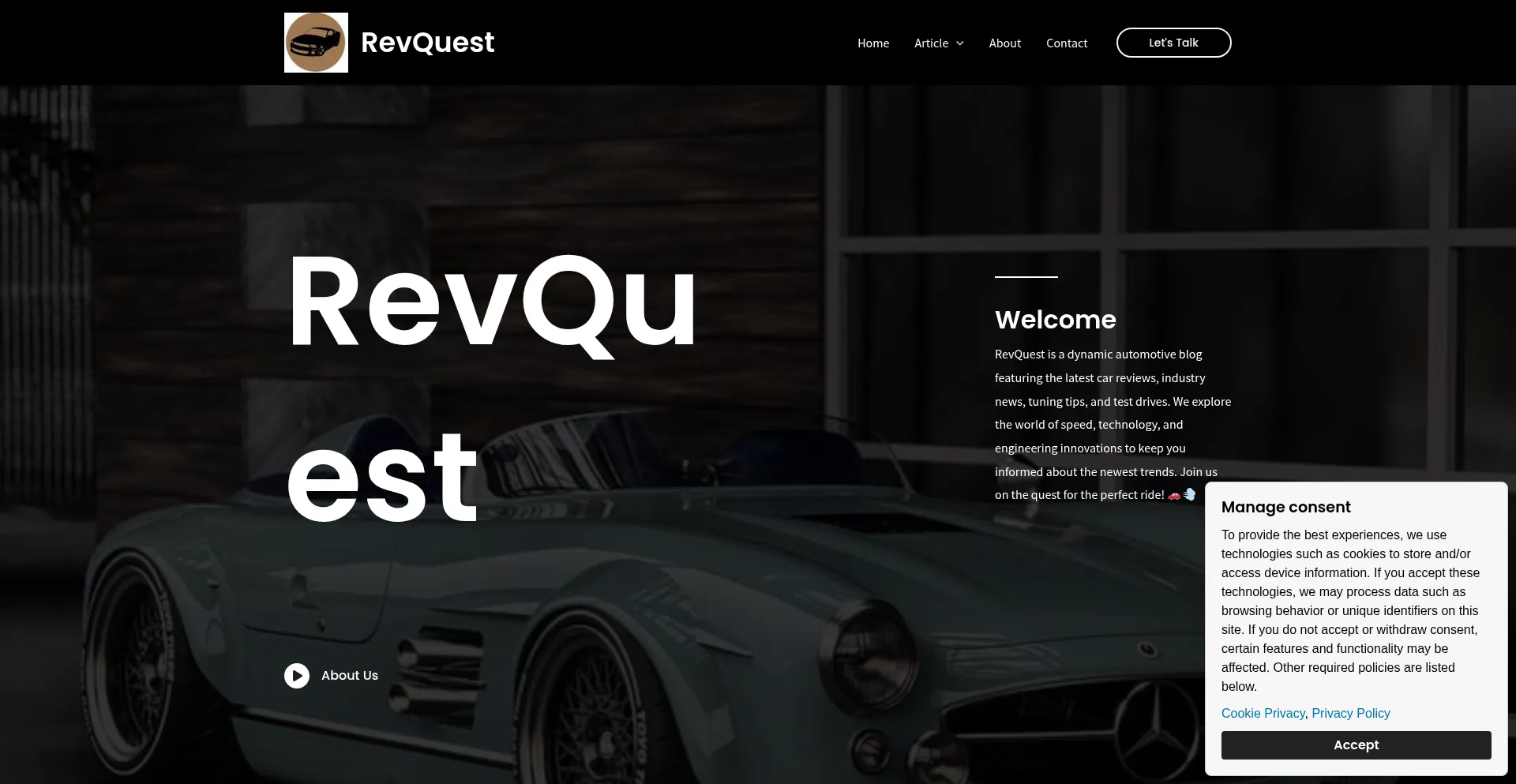 Website screenshot of Revquest.site