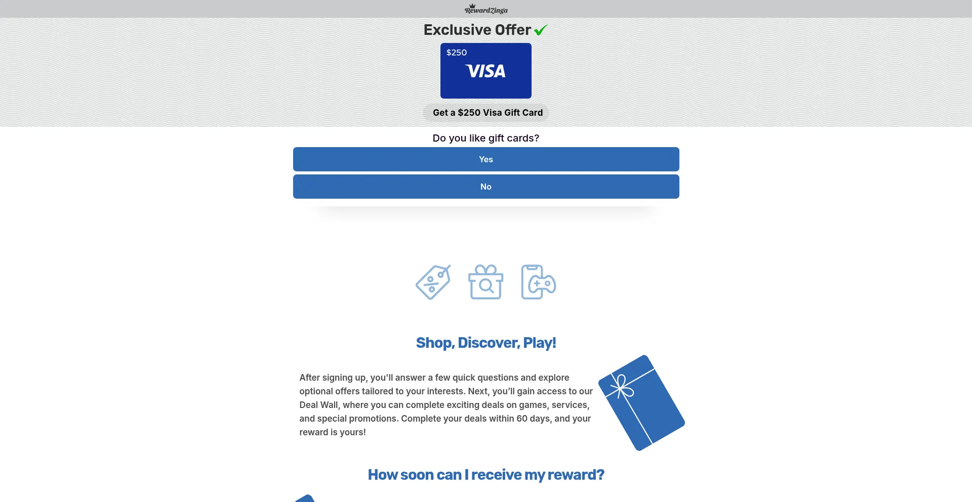 Website screenshot of Rewwzinga.com