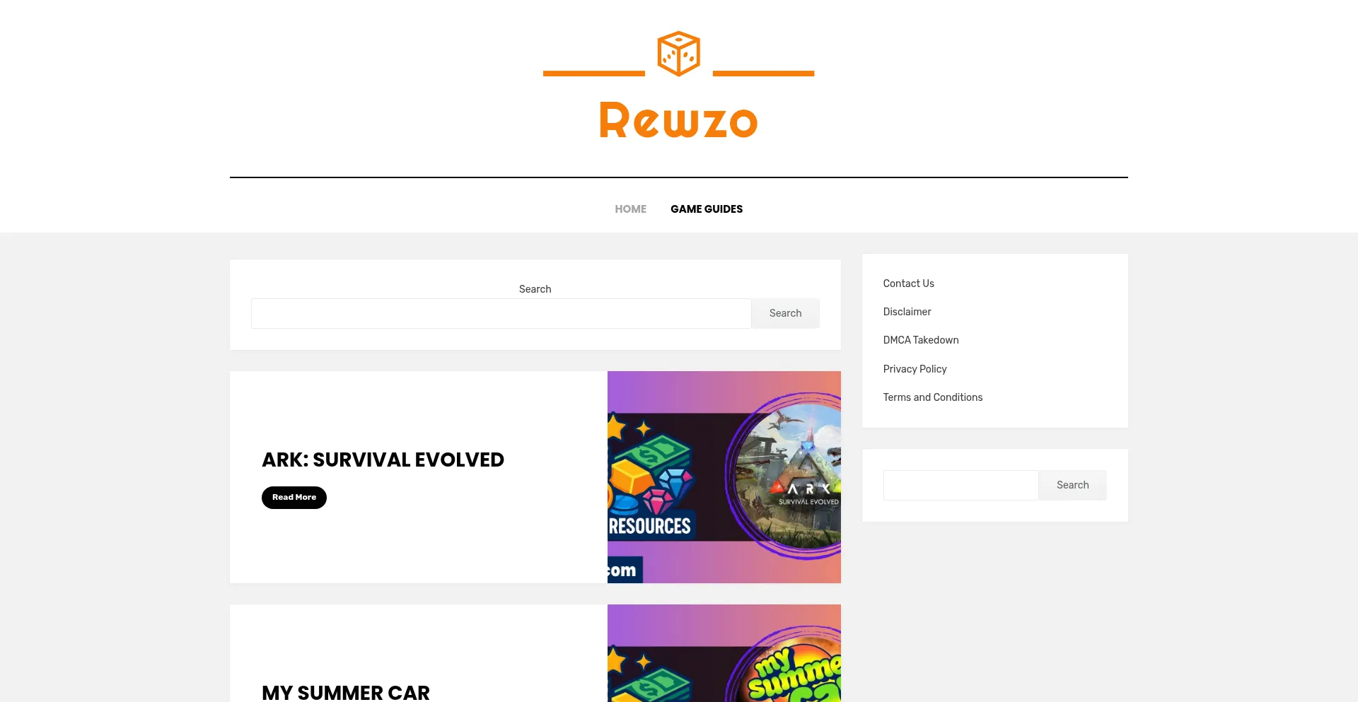 Website screenshot of Rewzo.com