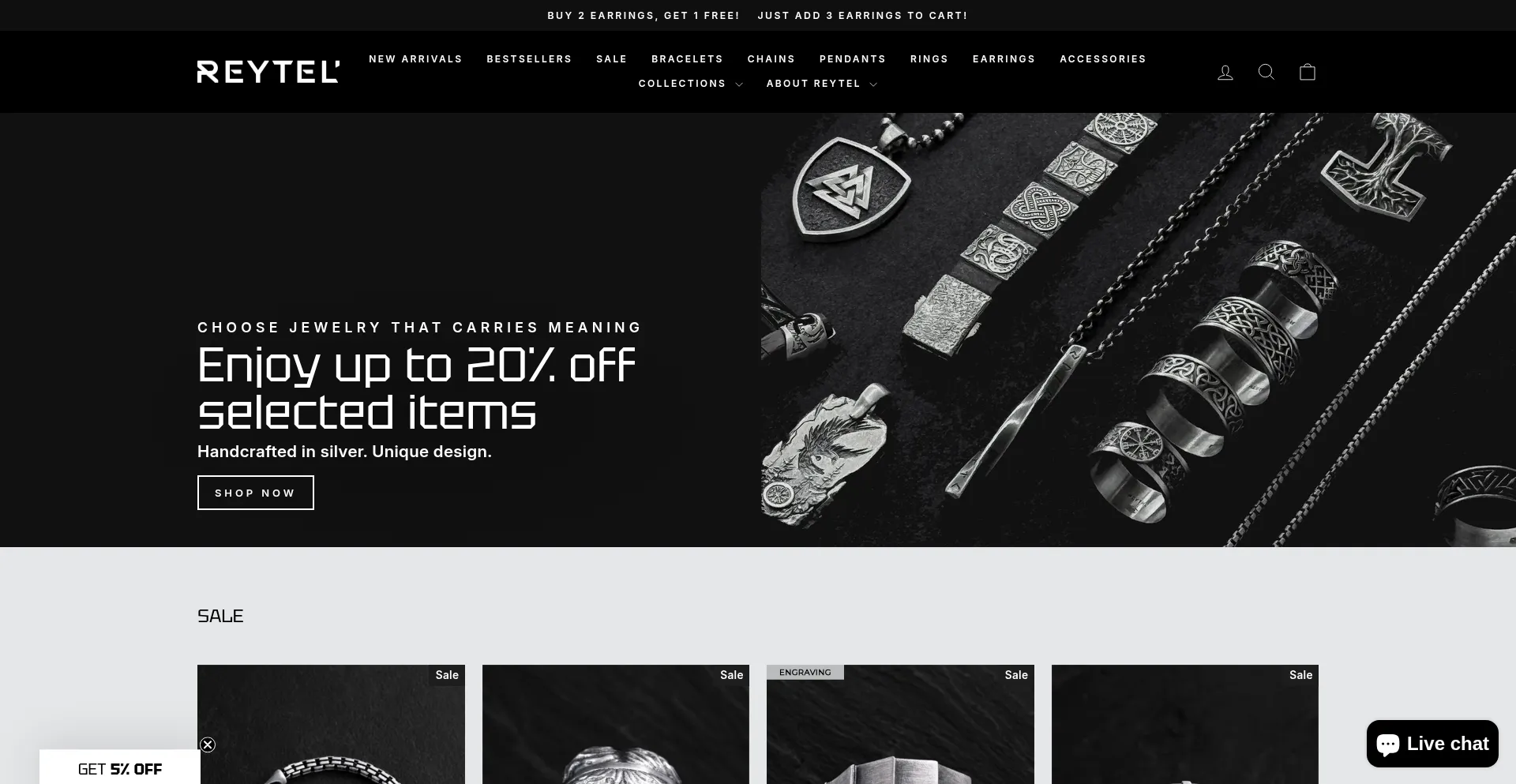 Website screenshot of Reytel-jewelry.com