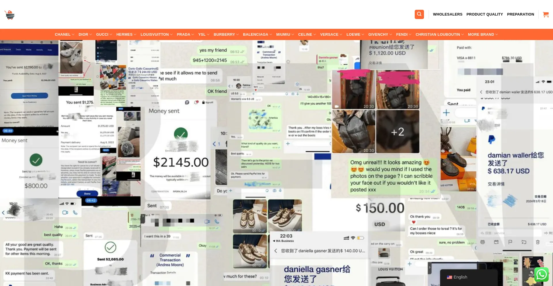 Website screenshot of Rfashionreps.com