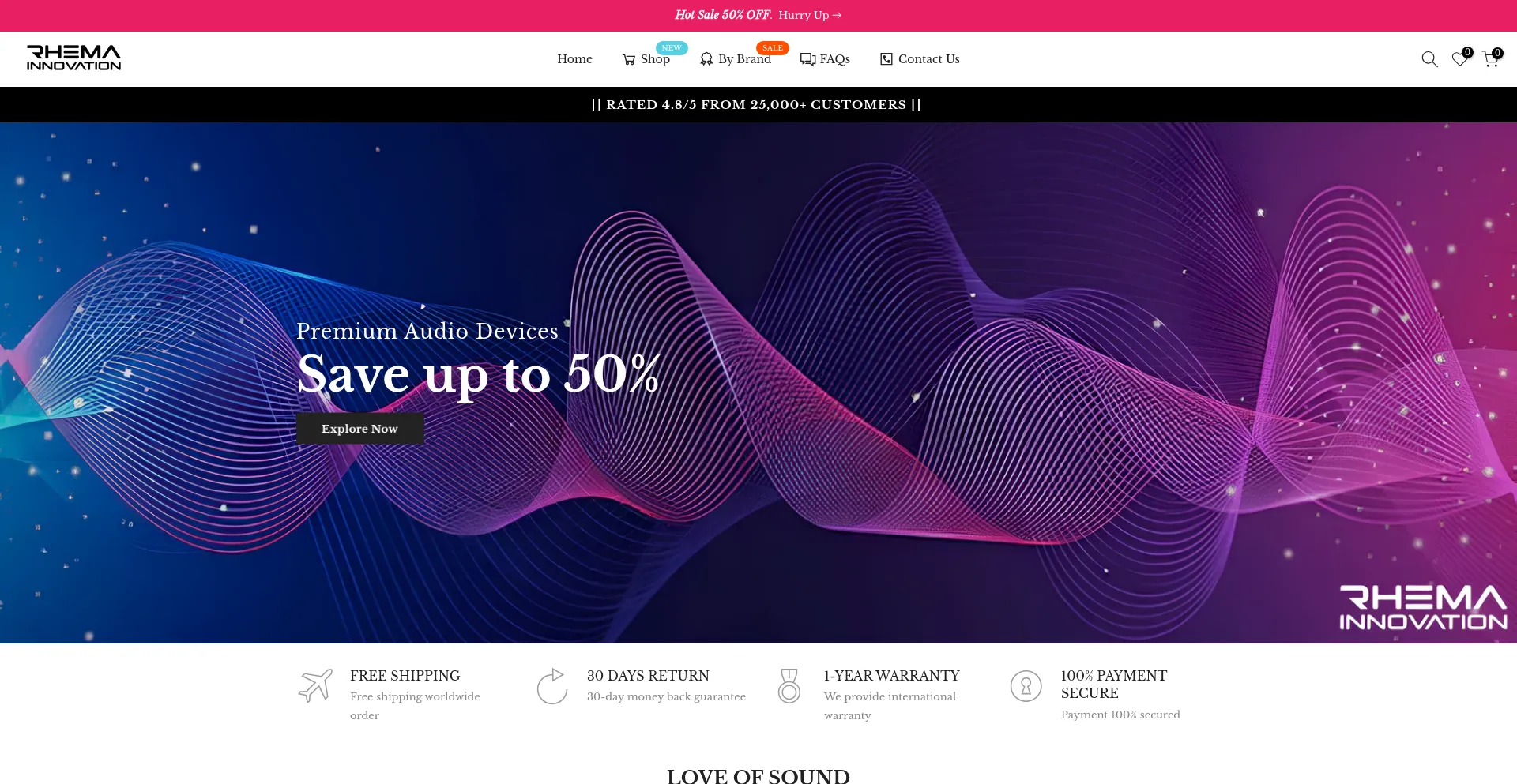 Website screenshot of Rhemainno.com