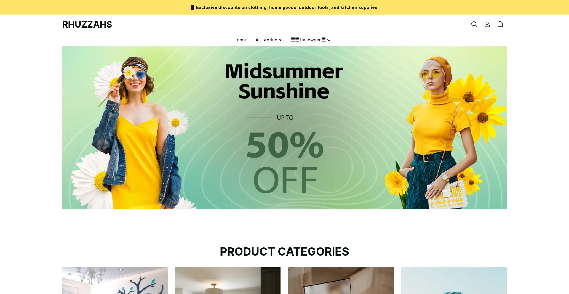 Website screenshot of Rhuzzahs.com