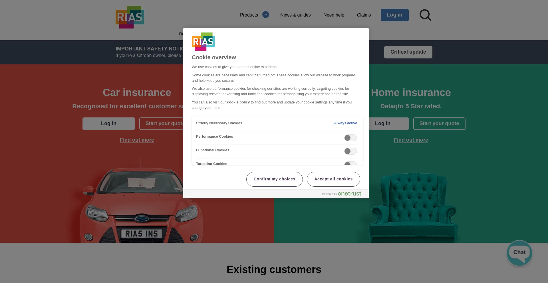 Website screenshot of Rias.co.uk