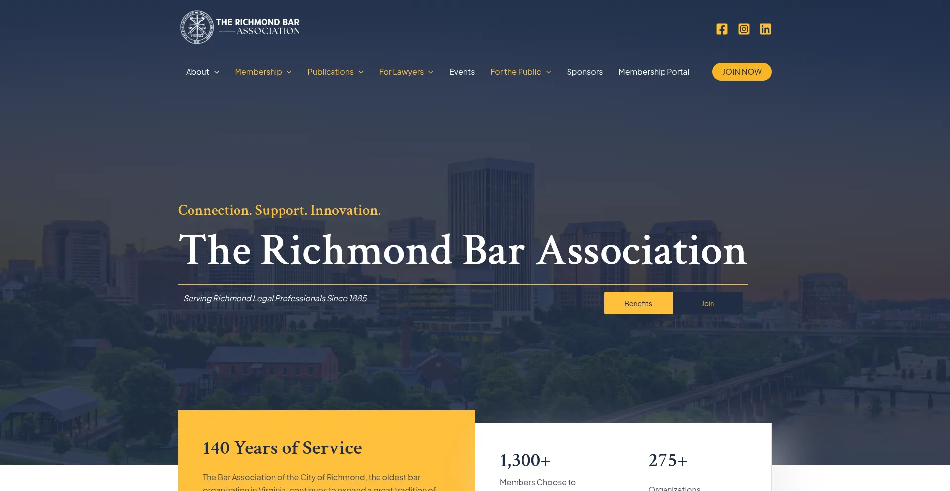Website screenshot of Richmondbar.org