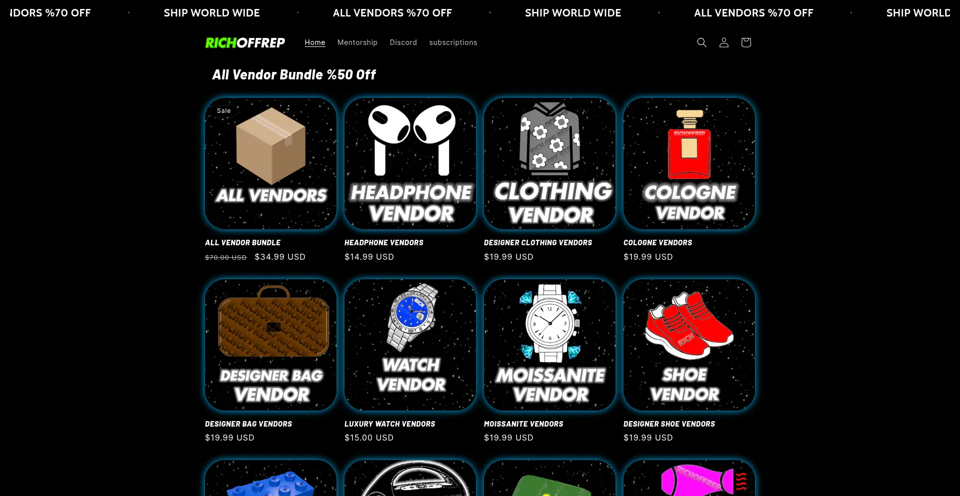 Website screenshot of Richoffrep.com