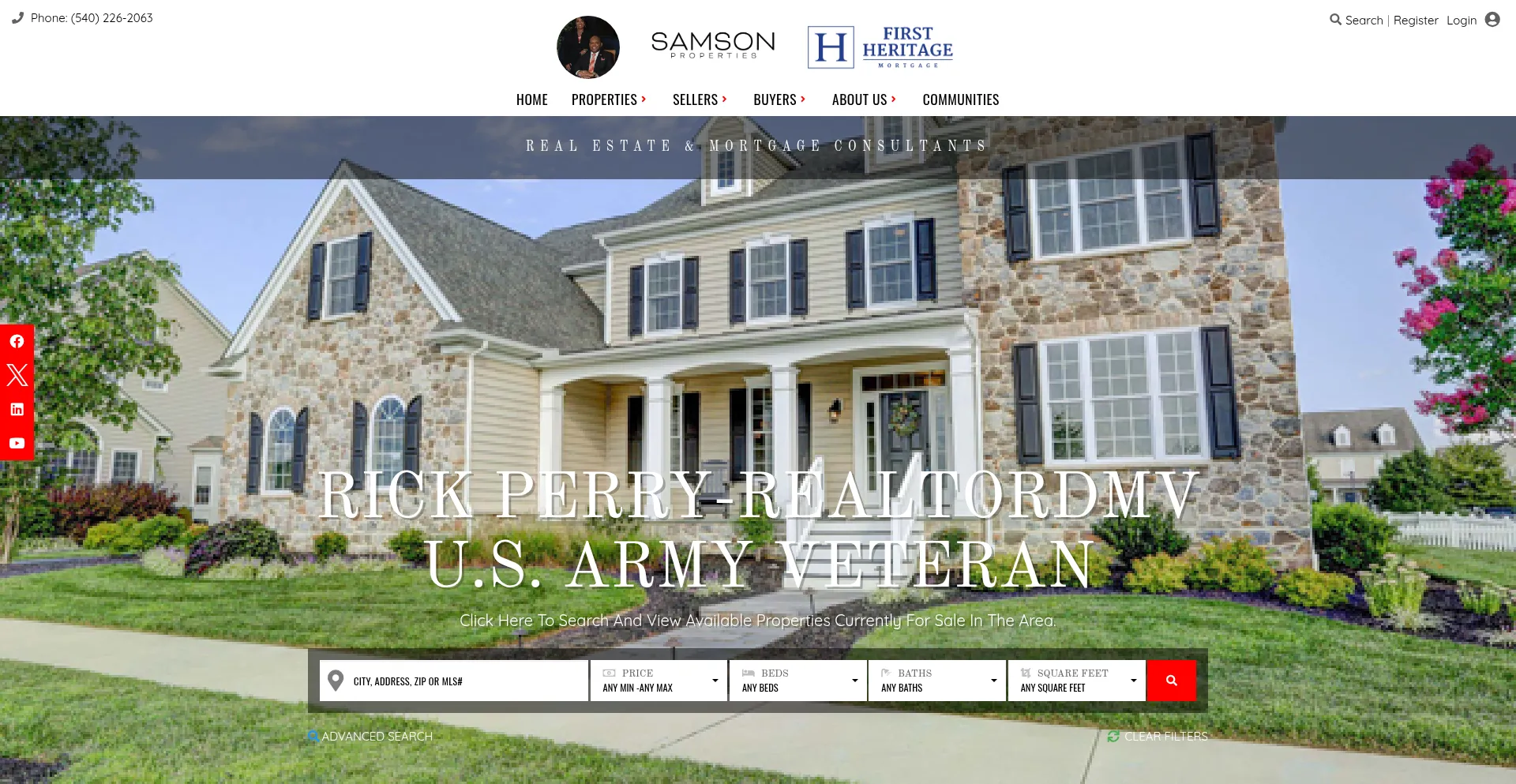Website screenshot of Rickperryrealtordmv.com