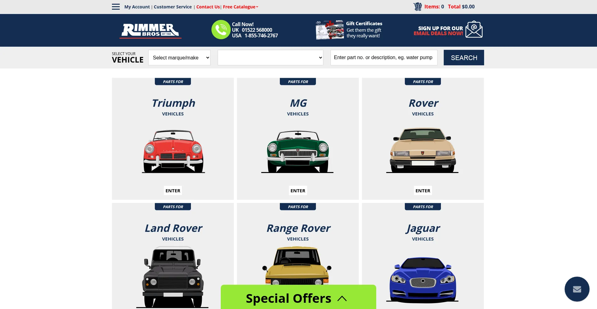 Website screenshot of Rimmerbrothers.com