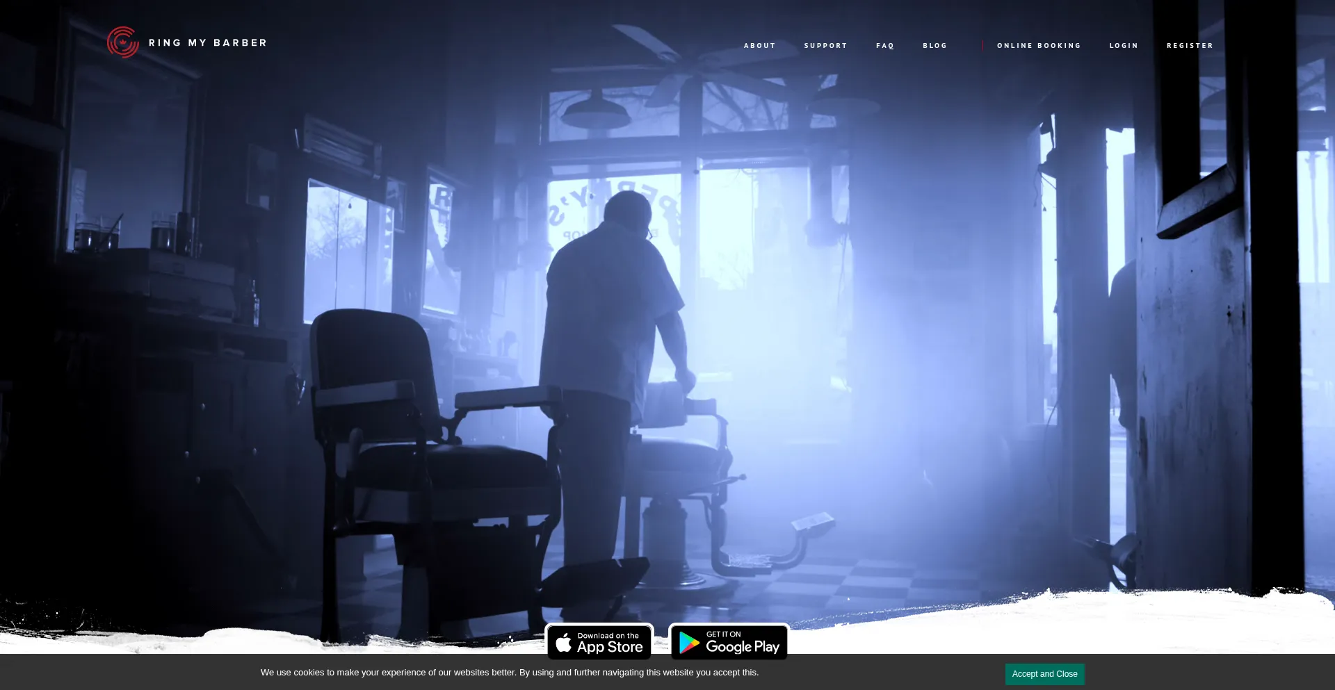 Website screenshot of Ringmybarber.com